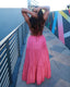 Rose Violet Halter Cut-Out Maxi Dress