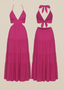 Rose Violet Halter Cut-Out Maxi Dress