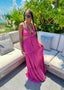 Rose Violet Halter Cut-Out Maxi Dress