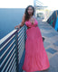 Rose Violet Halter Cut-Out Maxi Dress