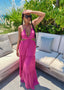 Rose Violet Halter Cut-Out Maxi Dress
