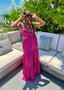Rose Violet Halter Cut-Out Maxi Dress