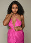 Rose Violet Halter Cut - Out Detailed Maxi Dress - ELTENAJ