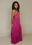 Rose Violet Halter Cut - Out Detailed Maxi Dress - ELTENAJ