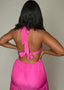 Rose Violet Halter Cut - Out Detailed Maxi Dress - ELTENAJ