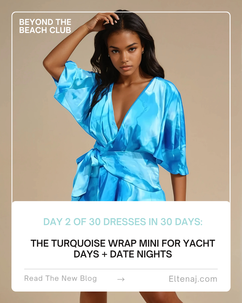 Day 2 of 30 Dresses in 30 Days: The Turquoise Wrap Mini for Yacht Days + Date Nights