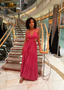 Rose Violet Halter Cut-Out Maxi Dress