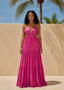 Rose Violet Halter Cut-Out Maxi Dress