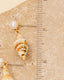 Pearl Stud And Sea Shell Dangle Earrings