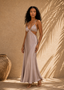 Mocha Satin Cut-Out Maxi Dress