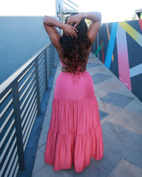 Rose Violet Halter Cut-Out Detailed Maxi Dress