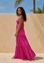 Rose Violet Halter Cut-Out Maxi Dress