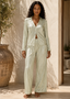 Sage Pleated Beachy Pajamas Pants Set