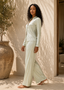Sage Pleated Beachy Pajamas Pants Set