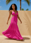 Rose Violet Halter Cut-Out Maxi Dress