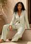Sage Pleated Beachy Pajamas Pants Set