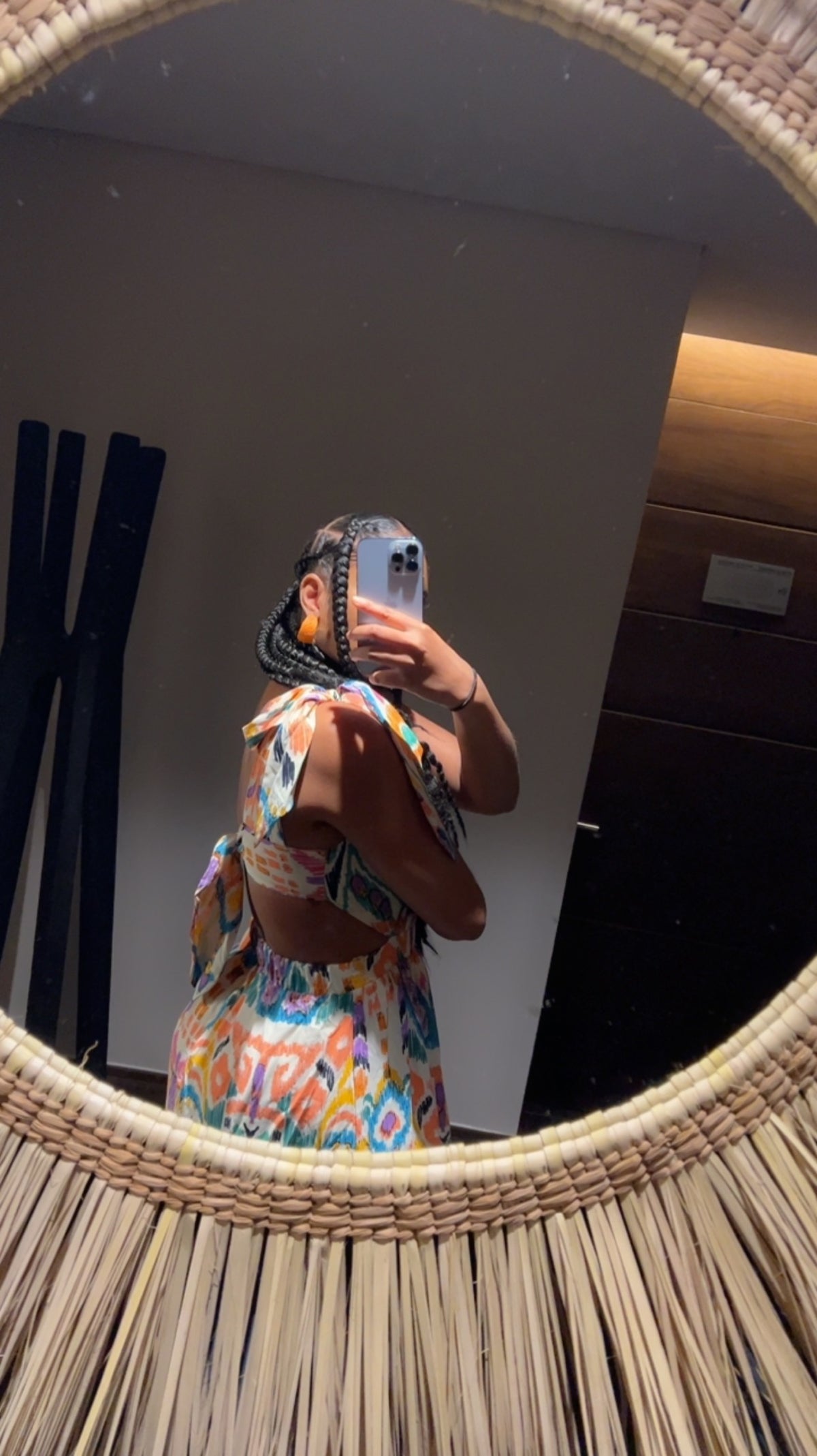 Multi-Colored Fiesta Tribal Bow Tie Flowy Maxi Dress