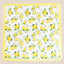 Yellow Lemons And Flowers Print Square Bandana Scarf