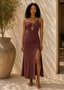 Brown Boho O-Ring Midi Dress