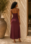 Brown Boho O-Ring Midi Dress