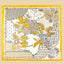 Yellow Geometric Leaf Pattern Square Bandana Scarf