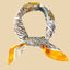 Yellow Geometric Leaf Pattern Square Bandana Scarf