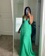 Seafoam Green Crinkle Cut-Out Detailed Maxi Dress