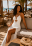 Ivory Boho O-Ring Midi Dress