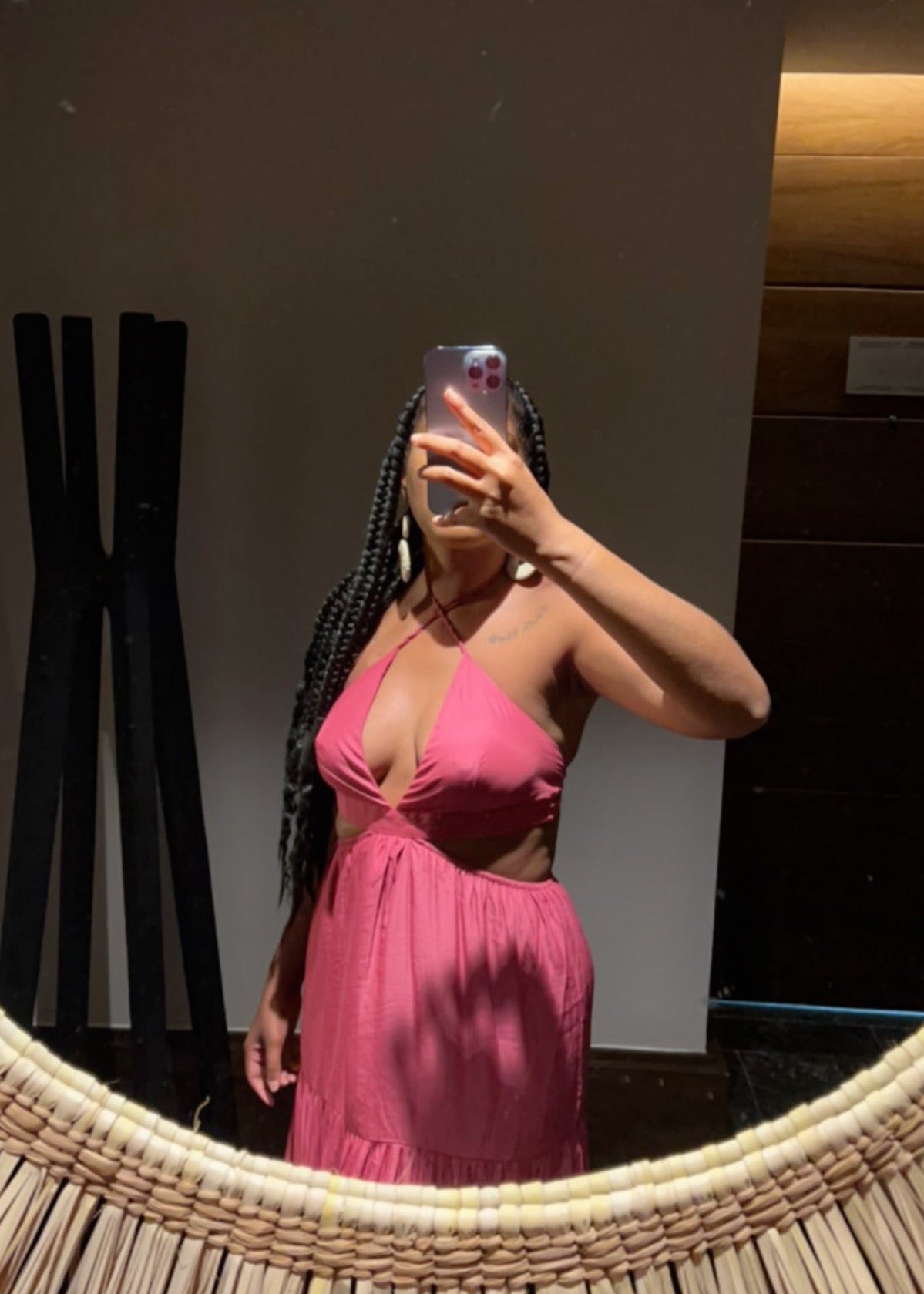 Rose Violet Halter Cut-Out Detailed Maxi Dress