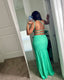 Seafoam Green Crinkle Cut-Out Detailed Maxi Dress