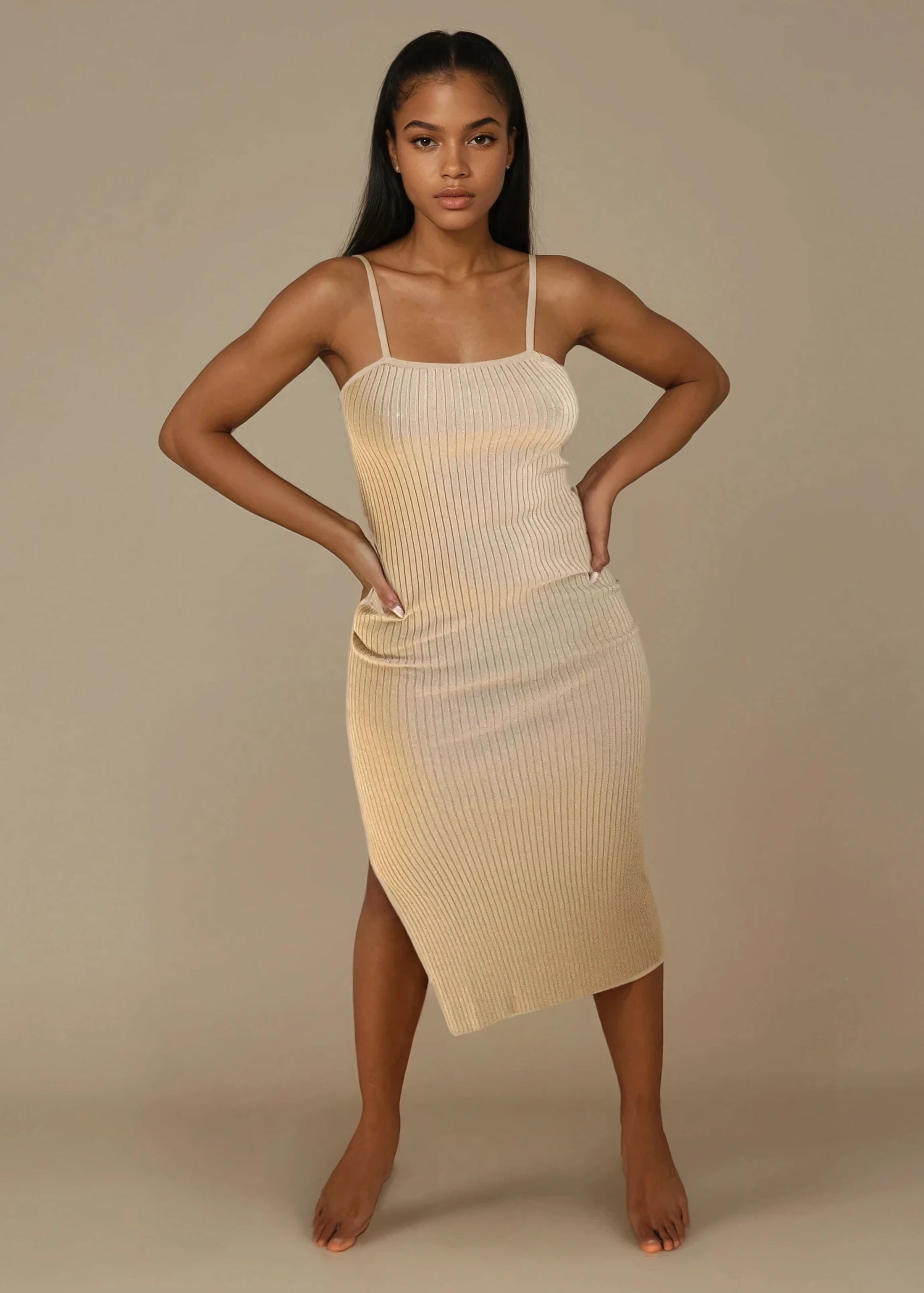 Basic Ribbed Midi Dress Your Resort-Ready Essential Medium / Pink Basic Ribbed Midi Dress Your Resort-Ready Essential Medium / Pink