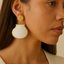 Gold Large Seashell Dangle Earrings