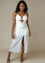 Ivory Boho O - Ring Midi Dress - ELTENAJ