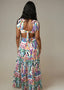 Multi - Colored Fiesta Bow Tie Flowy Maxi Dress - ELTENAJ