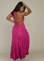 Rose Violet Halter Cut - Out Detailed Maxi Dress - ELTENAJ