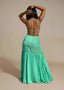 Seafoam Green Crinkle Cut-Out Detailed Maxi Dress