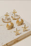 Seashell and Pearl Ocean Stud Earrings Set