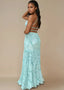 Swirled Printed Crinkle Cut - Out Detailed Maxi Dress - ELTENAJ