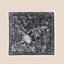 Black Botanical Print Square Bandana